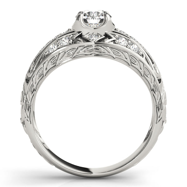 Diamond Art Deco Engagement Ring 18k White Gold (0.73ct)