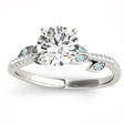 Aquamarine & Diamond Vine Leaf Engagement Ring Setting Platinum (0.10ct)