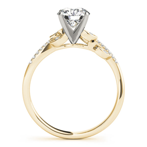 Diamond Vine Leaf Engagement Ring Setting 14K Yellow Gold (0.10ct)