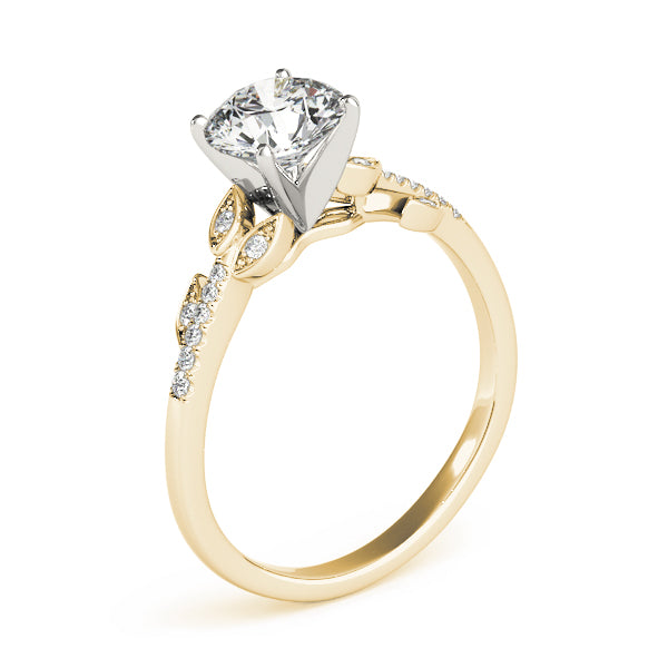 Diamond Vine Leaf Engagement Ring Setting 14K Yellow Gold (0.10ct)