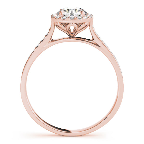 Lab Diamond Halo Engagement Ring 14k Rose Gold (1.29ct)