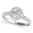 Lab Diamond Halo Engagement Ring 14k White Gold (1.29ct)