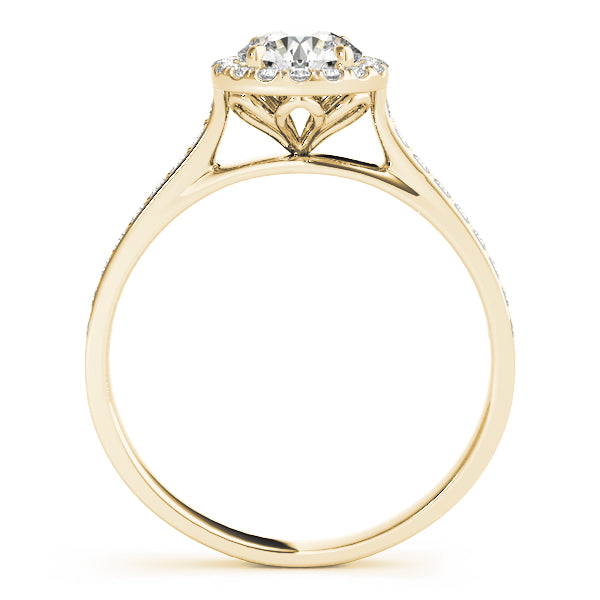 Lab Diamond Halo Engagement Ring 14k Yellow Gold (1.29ct)