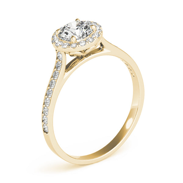 Lab Diamond Halo Engagement Ring 14k Yellow Gold (1.29ct)