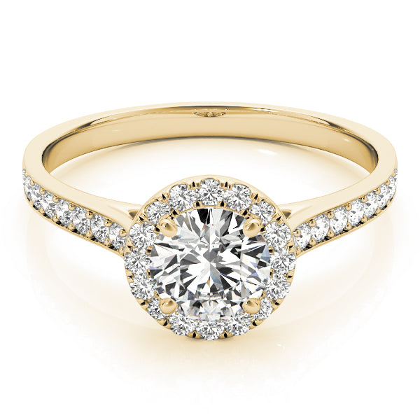 Lab Diamond Halo Engagement Ring 14k Yellow Gold (1.29ct)