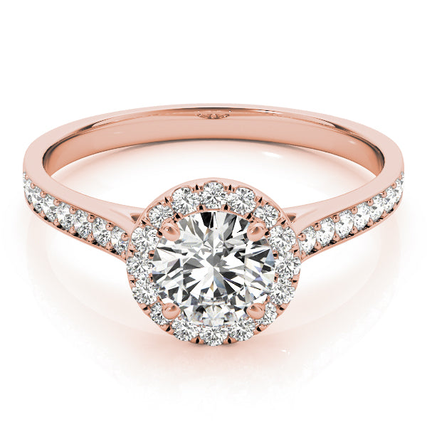 Lab Diamond Halo Engagement Ring 18k Rose Gold (1.29ct)
