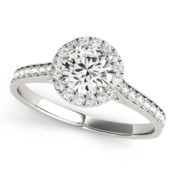 Lab Diamond Halo Engagement Ring 18k White Gold (1.29ct)