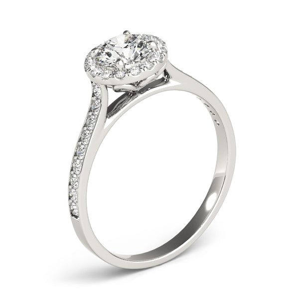 Lab Diamond Halo Engagement Ring 18k White Gold (1.29ct)