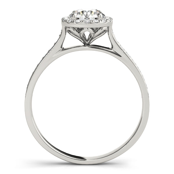 Diamond Halo Engagement Ring 18k White Gold (1.29ct)