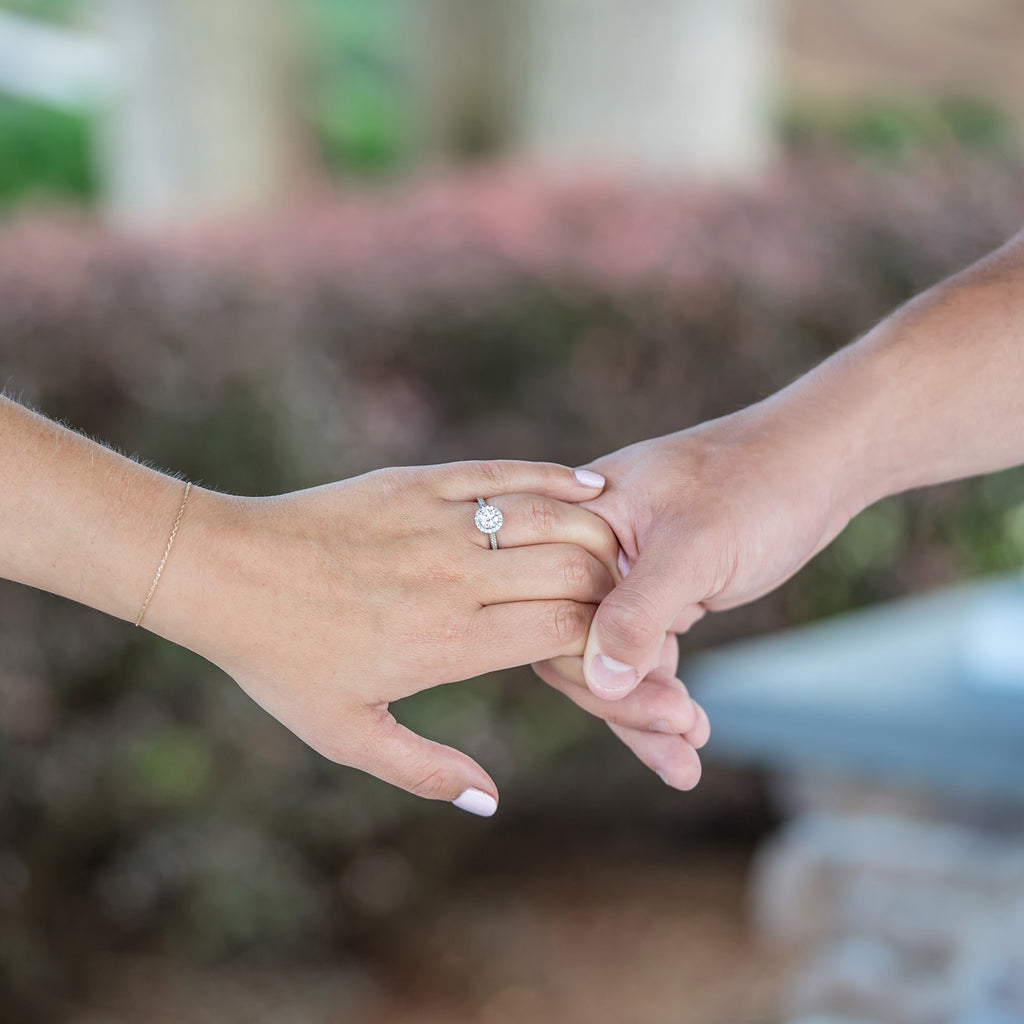 Diamond Halo Engagement Ring 18k White Gold (1.29ct)