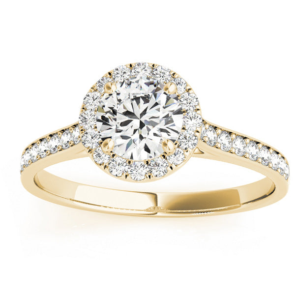 Diamond Halo Engagement Ring 14k Yellow Gold (0.29ct)