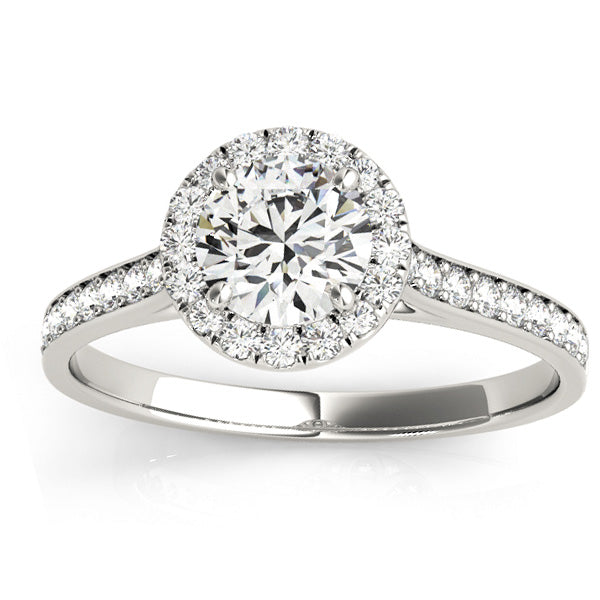 Diamond Halo Engagement Ring 18k White Gold (0.29ct)