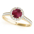 Lab Diamond Halo Lab Ruby Engagement Ring 18k Yellow Gold (1.29ct)