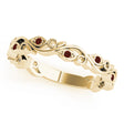 Garnet Leaf Fashion Ring Wedding Band 14k Yellow Gold (0.05ct)