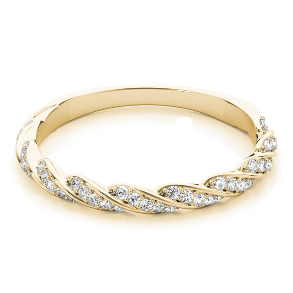 Diamond Twist Fashion Ring Wedding Band 14k Yellow Gold (0.23ct)
