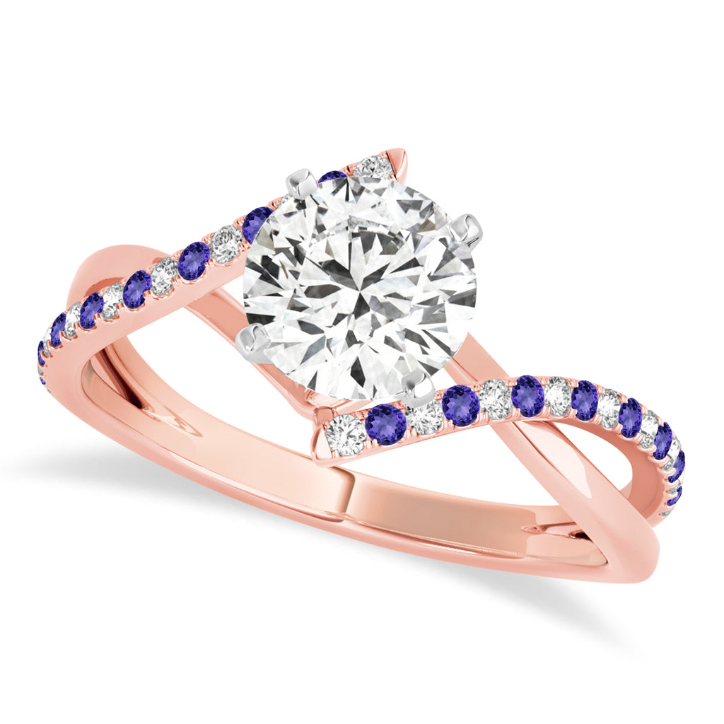 Diamond & Tanzanite Bypass Semi-Mount Ring in 14k Rose Gold (0.14ct)
