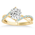 Diamond & Aquamarine Bypass Semi-Mount Ring in 14k Yellow Gold (0.14ct)