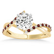 Diamond & Garnet Bypass Semi-Mount Ring in 14k Yellow Gold (0.14ct)