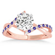 Diamond & Tanzanite Bypass Semi-Mount Ring in 18k Rose Gold (0.14ct)