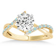 Diamond & Aquamarine Bypass Semi-Mount Ring in 18k Yellow Gold (0.14ct)
