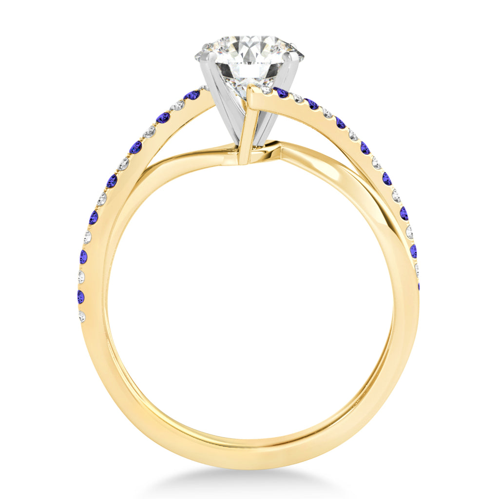 Diamond & Tanzanite Bypass Semi-Mount Ring in Platinum (0.14ct)