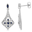 Blue Sapphire and Diamond Chandelier Earrings Sterling Silver 1.27ctw
