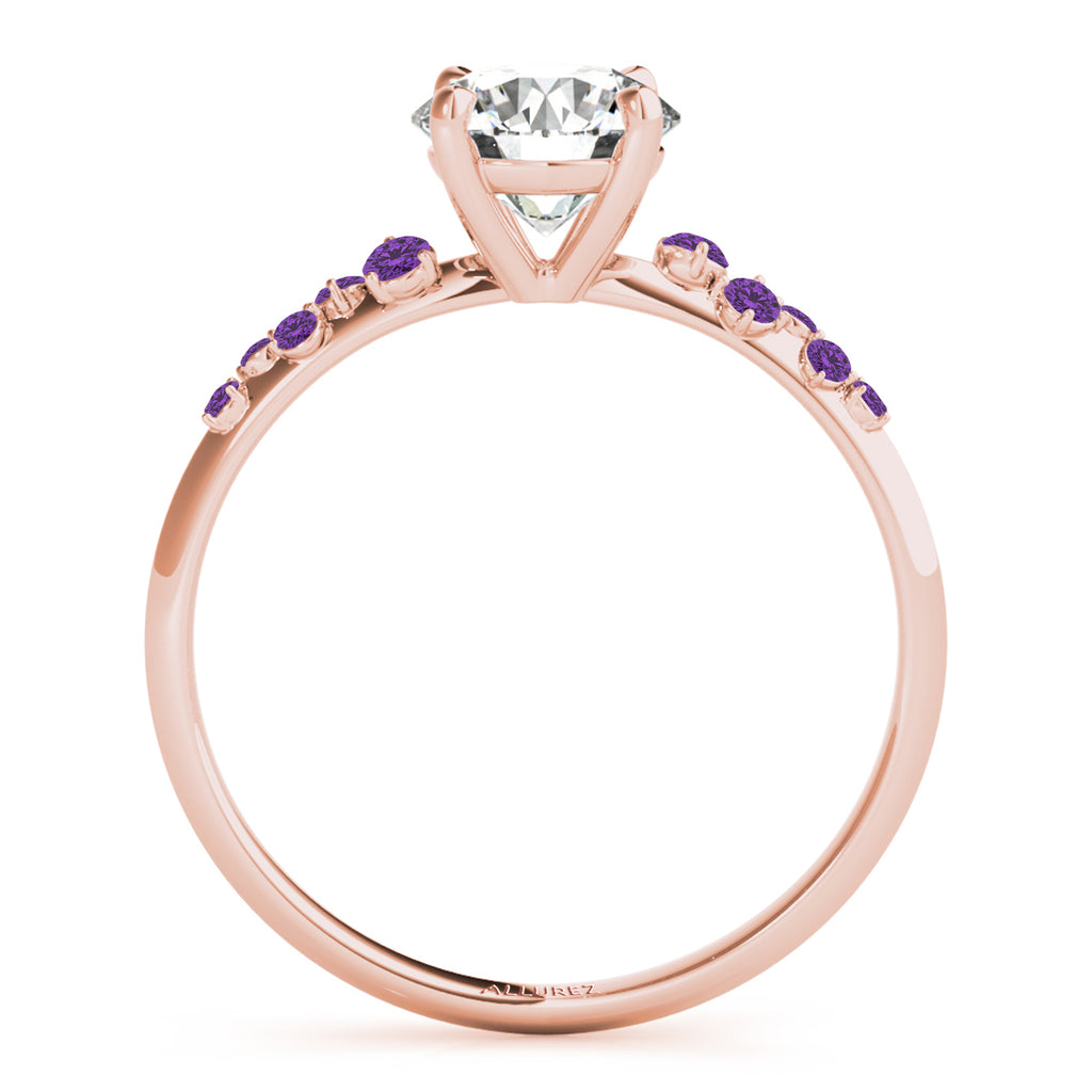 Scattered Amethyst Engagement Ring 14K Rose Gold (0.13ct)