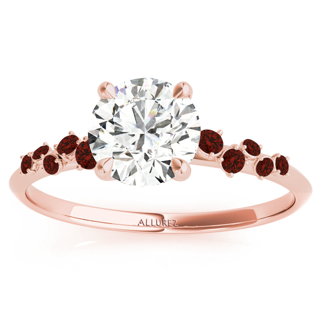 Scattered Garnet Engagement Ring 14K Rose Gold (0.13ct)