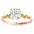 Scattered Yellow Sapphire Engagement Ring 14K Rose Gold (0.13ct)