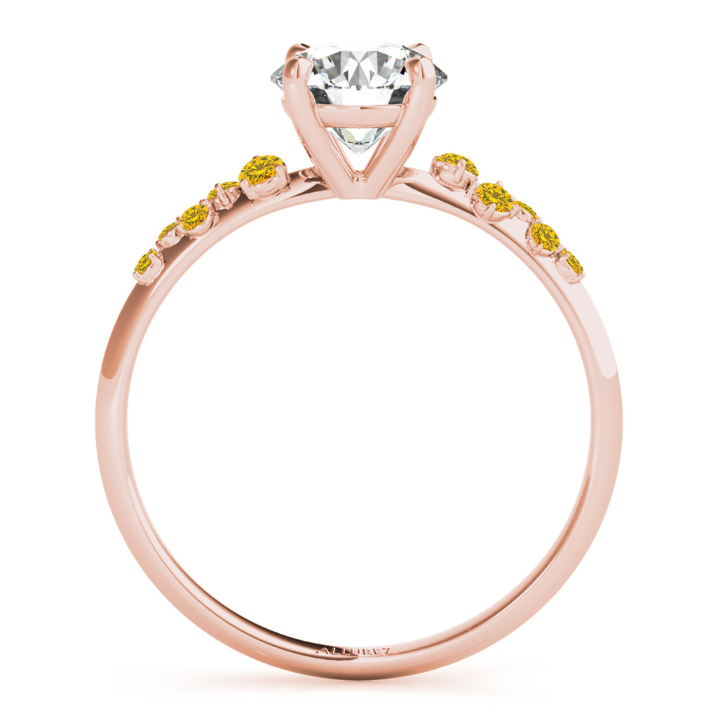 Scattered Yellow Sapphire Engagement Ring 14K Rose Gold (0.13ct)
