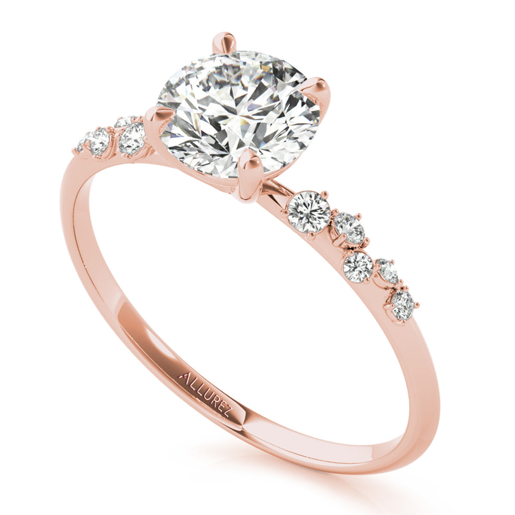 Diamond Scatter Engagement Ring 14K Rose Gold (0.13ct)