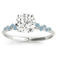 Scattered Aquamarine Engagement Ring 14K White Gold (0.13ct)
