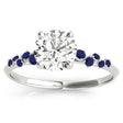Scattered Blue Sapphire Engagement Ring 14K White Gold (0.13ct)