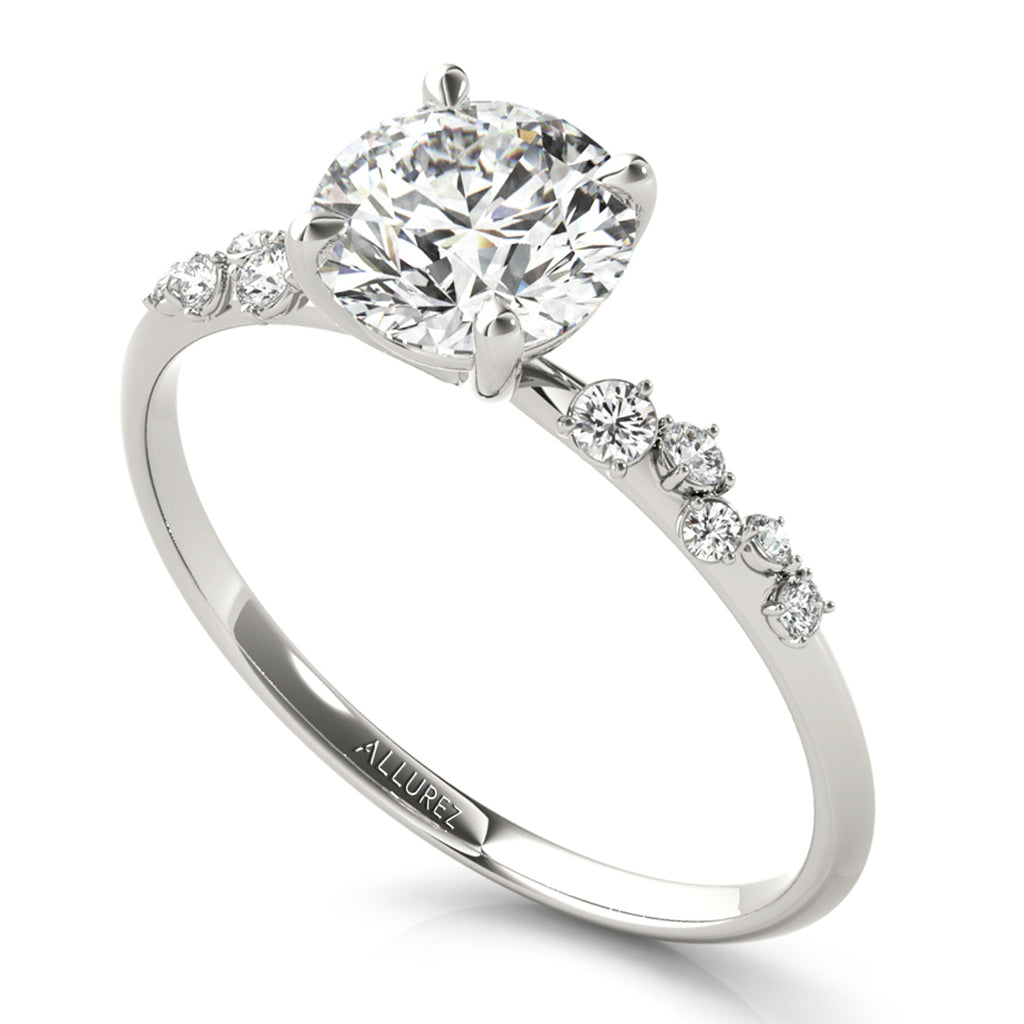 Diamond Scatter Engagement Ring 14K White Gold (0.13ct)