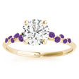 Scattered Amethyst Engagement Ring 14K Yellow Gold (0.13ct)