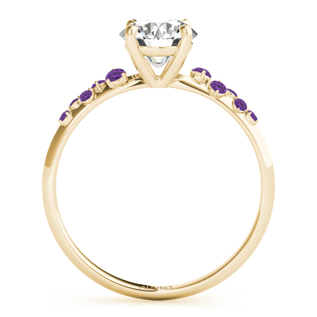 Scattered Amethyst Engagement Ring 14K Yellow Gold (0.13ct)