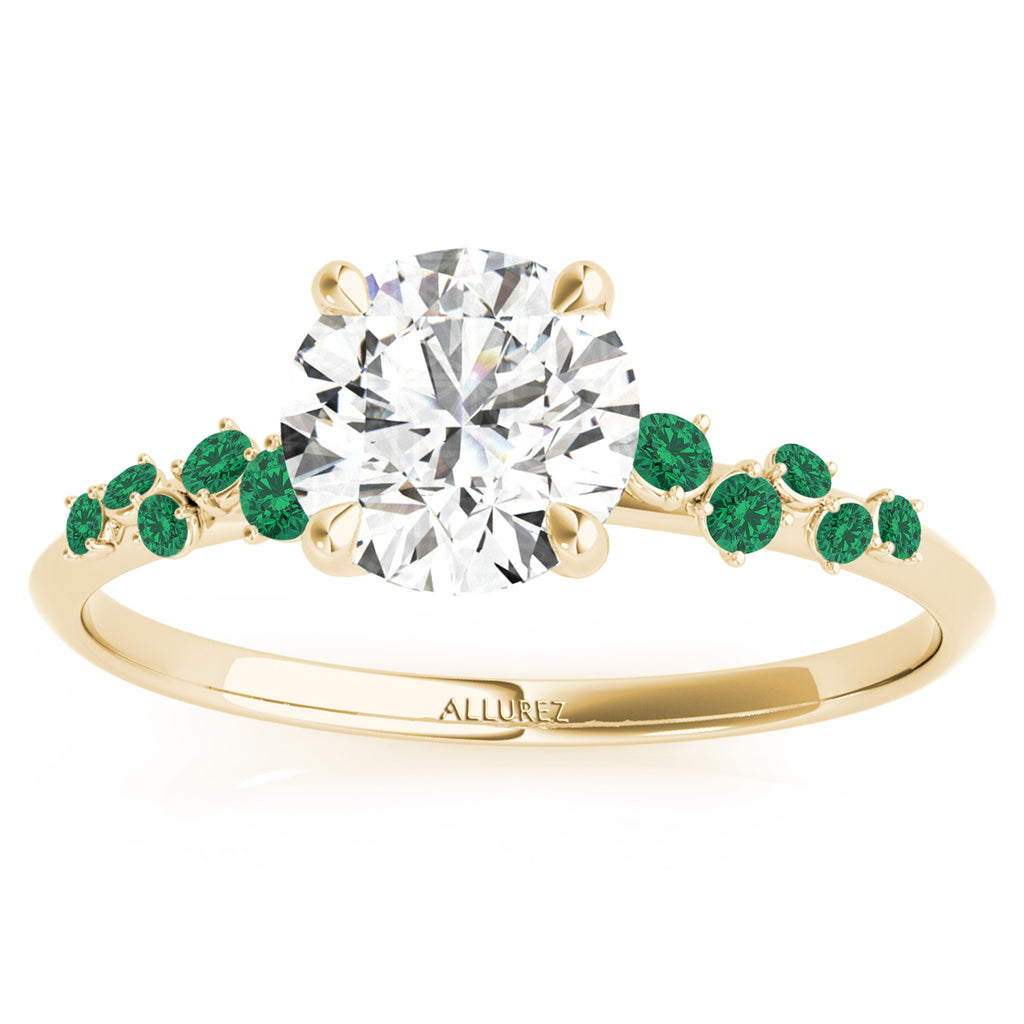 Scattered Emerald Engagement Ring 14K Yellow Gold (0.13ct)