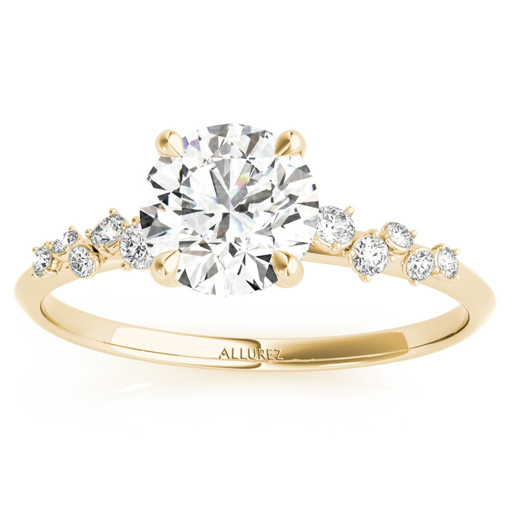 Lab Diamond Scatter Engagement Ring 14K Yellow Gold (0.13ct)