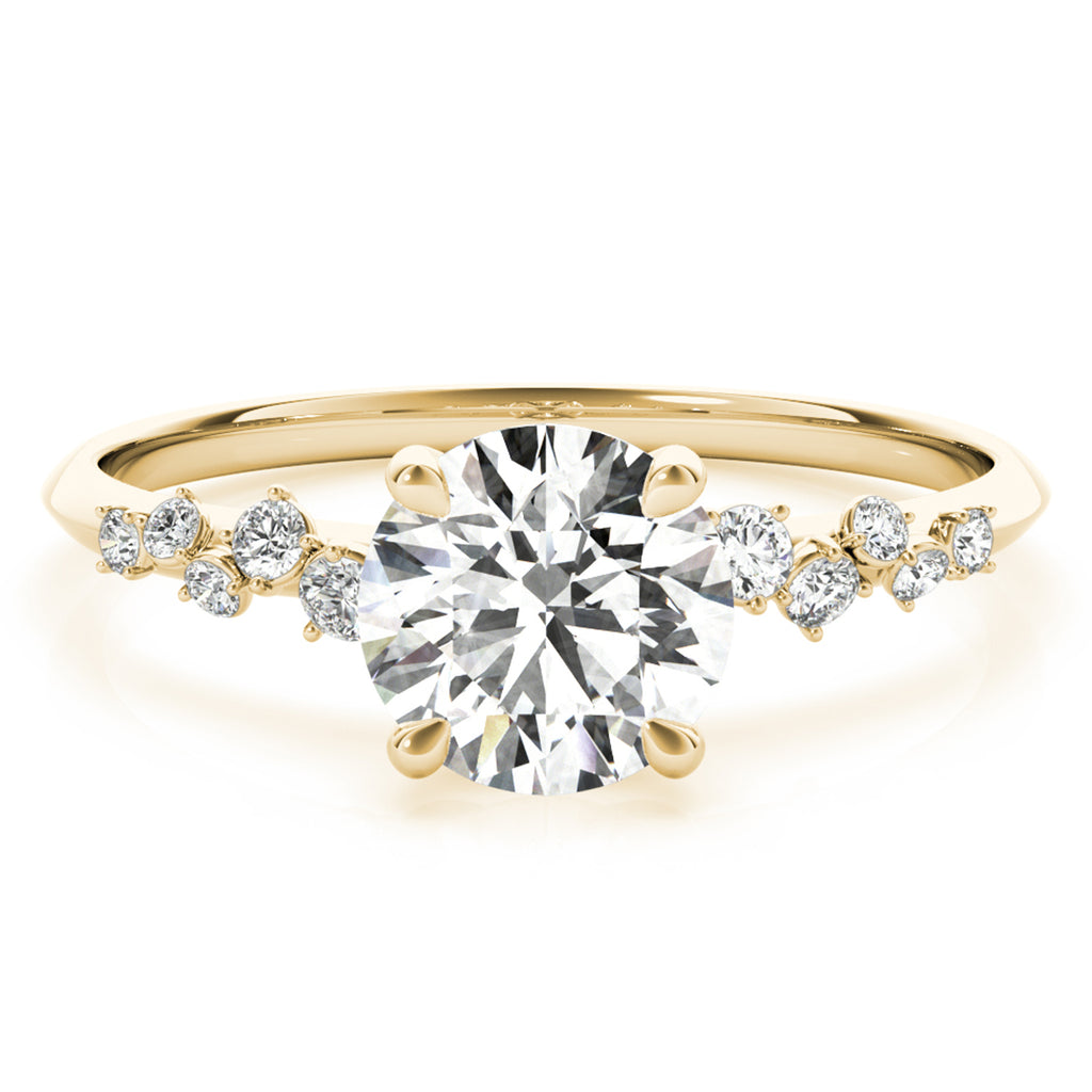 Lab Diamond Scatter Engagement Ring 14K Yellow Gold (0.13ct)