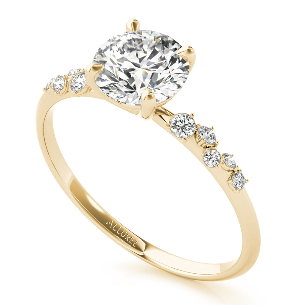 Lab Diamond Scatter Engagement Ring 14K Yellow Gold (0.13ct)