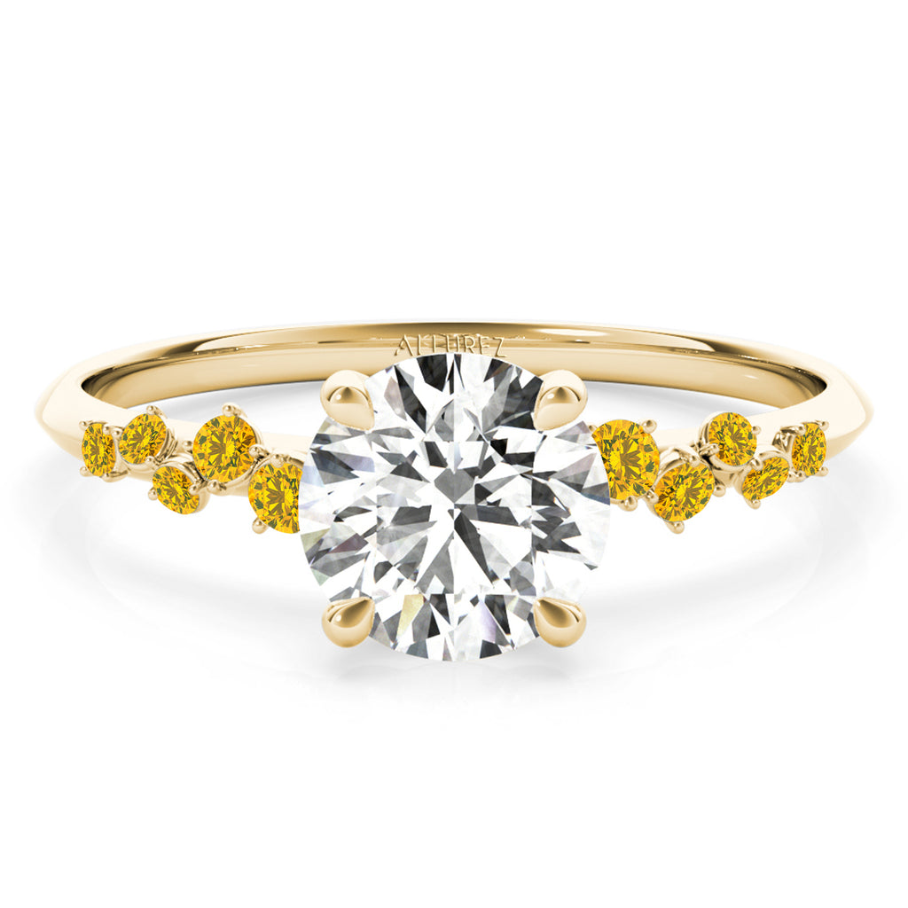 Scattered Yellow Sapphire Engagement Ring 14K Yellow Gold (0.13ct)