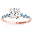 Scattered Blue Topaz  Engagement Ring 18K Rose Gold (0.13ct)