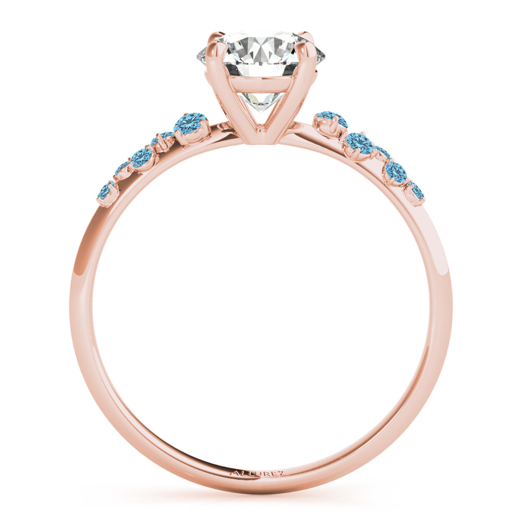 Scattered Blue Topaz  Engagement Ring 18K Rose Gold (0.13ct)