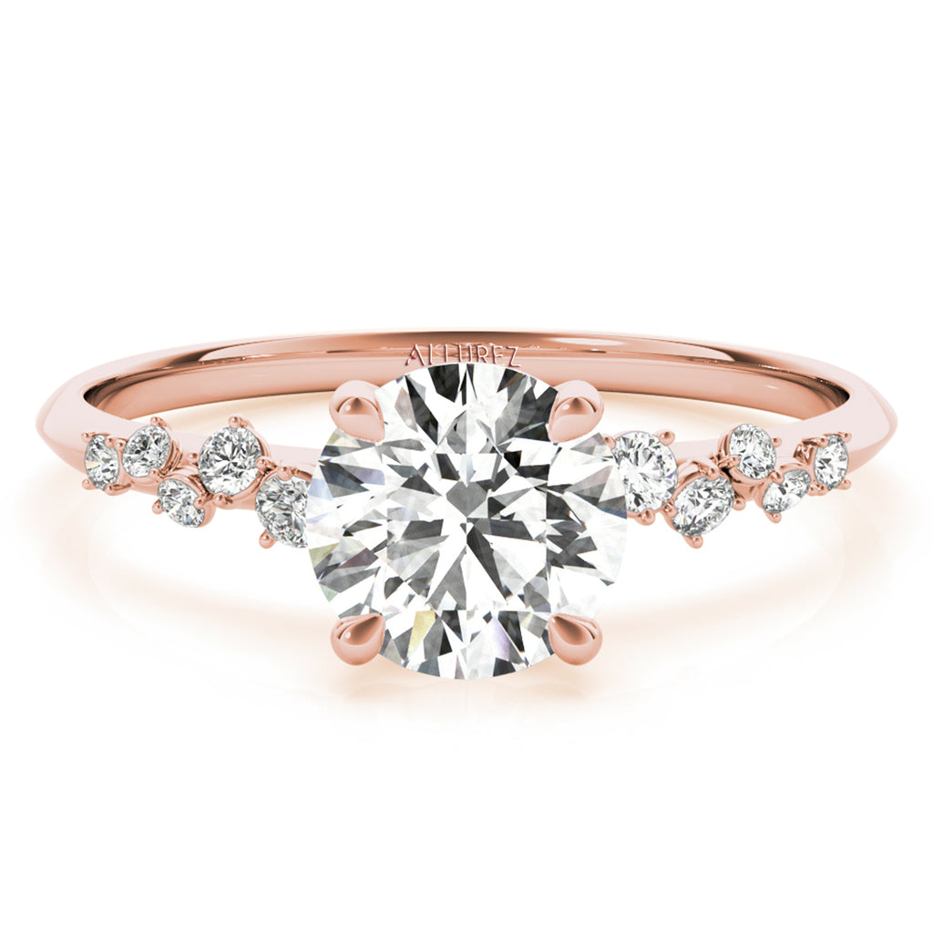 Lab Grown Diamond Scatter Engagement Ring 18K Rose Gold (0.13ct)