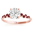 Scattered Lab Ruby Engagement Ring 18K Rose Gold (0.13ct)