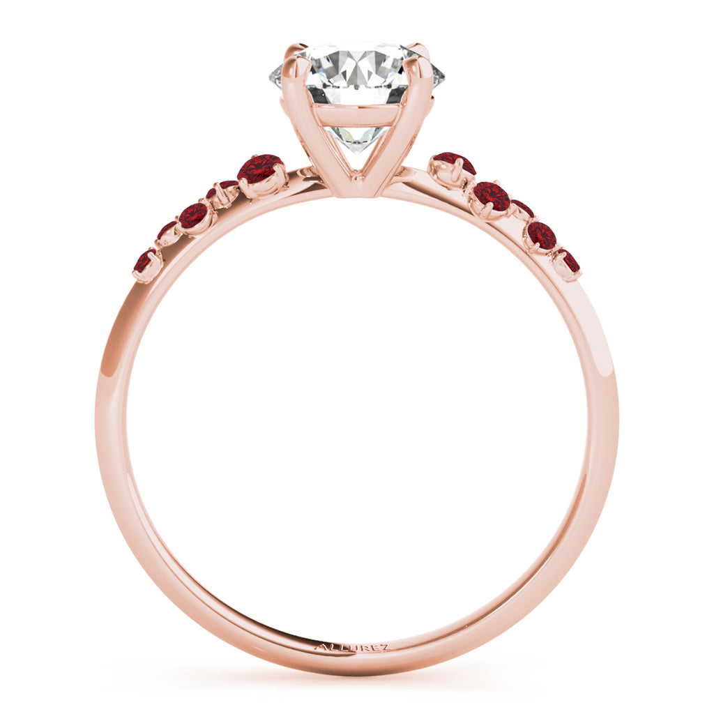 Scattered Ruby Engagement Ring 18K Rose Gold (0.13ct)