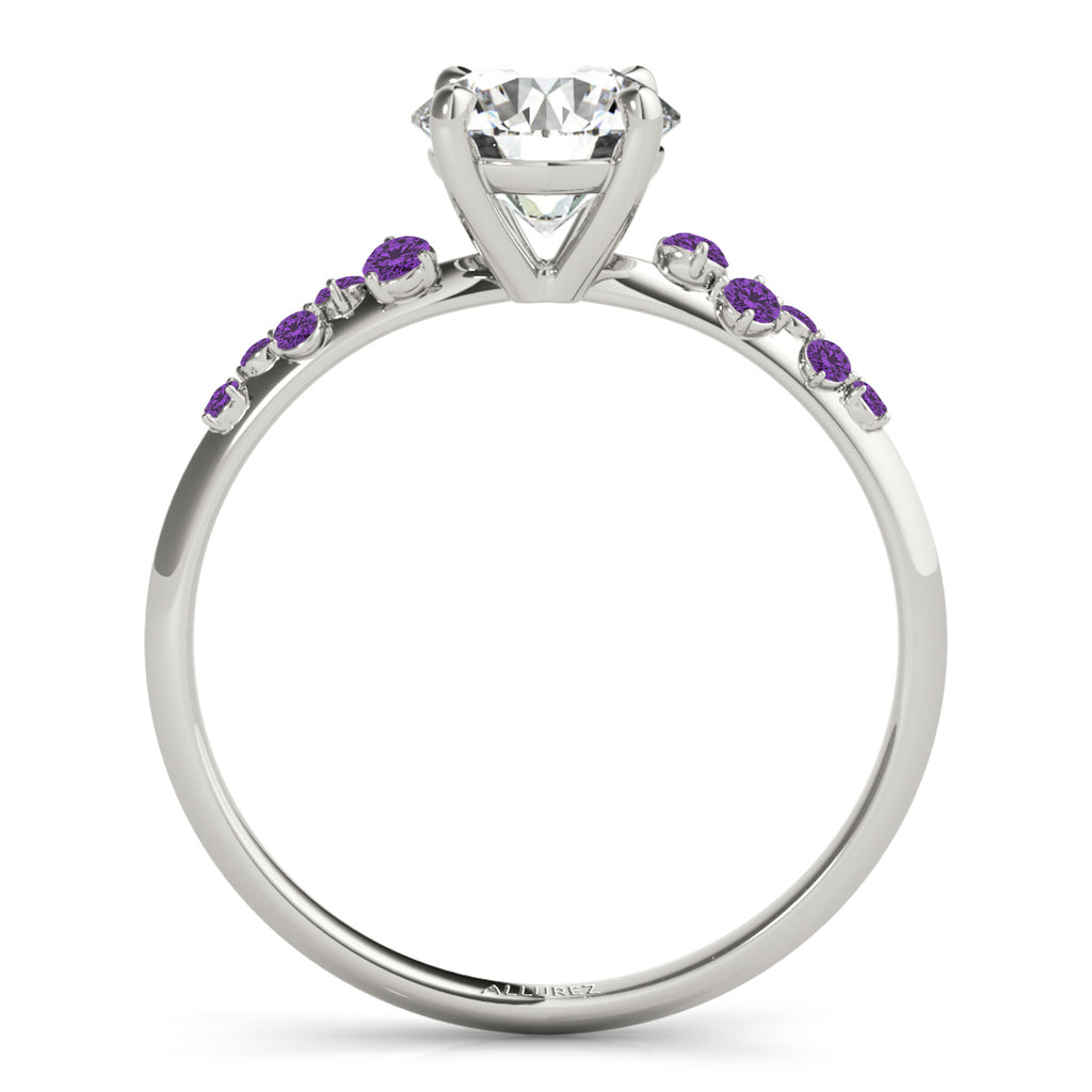 Scattered Amethyst Engagement Ring 18K White Gold (0.13ct)