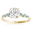 Scattered Lab Aquamarine Engagement Ring 18K Yellow Gold (0.13ct)