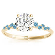 Scattered Blue Topaz  Engagement Ring 18K Yellow Gold (0.13ct)