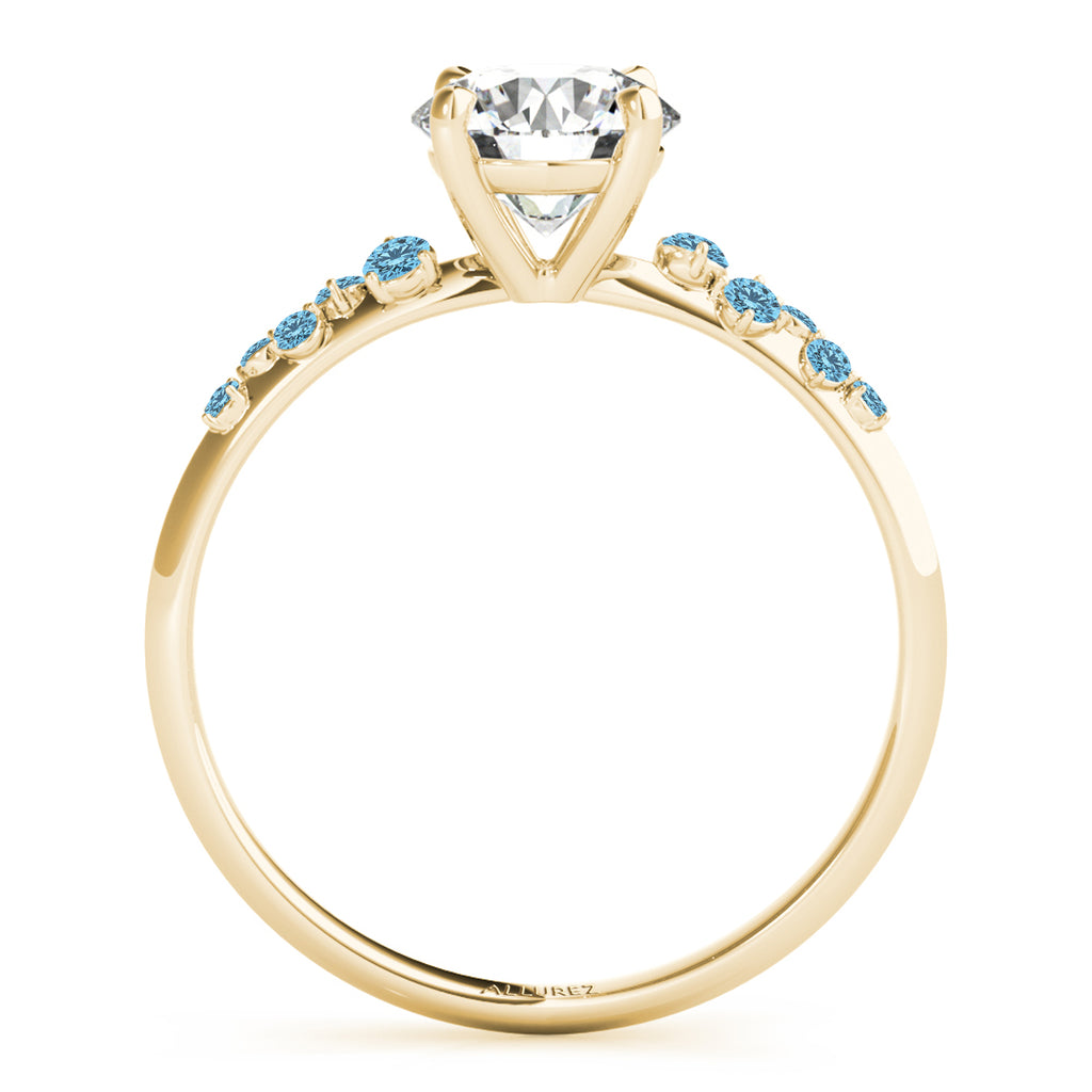Scattered Blue Topaz  Engagement Ring 18K Yellow Gold (0.13ct)